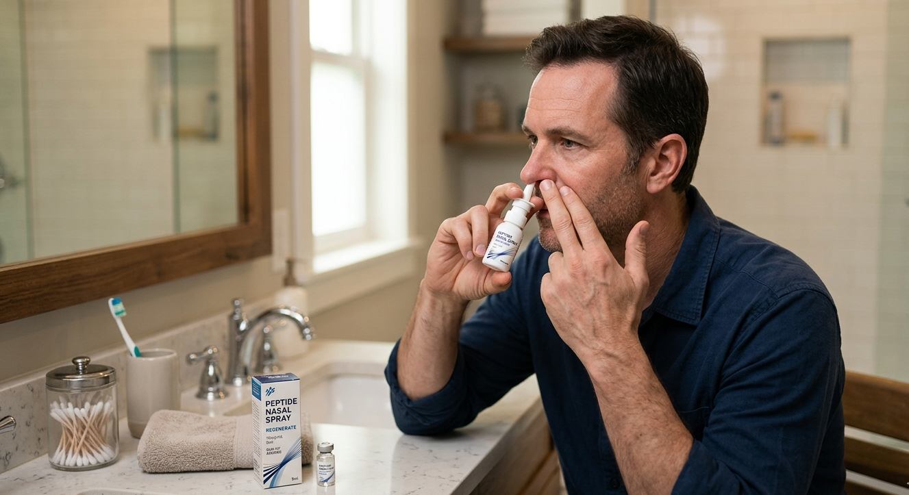 Peptide nasal spray administration and absorption pathwa